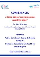 Recordatorio 2da Conferencia sobre Sexualidad – Secundaria
