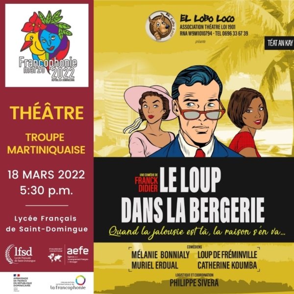 Taller de teatro y representación con la compañia de teatro martiniquesa: "El Lobo loco”