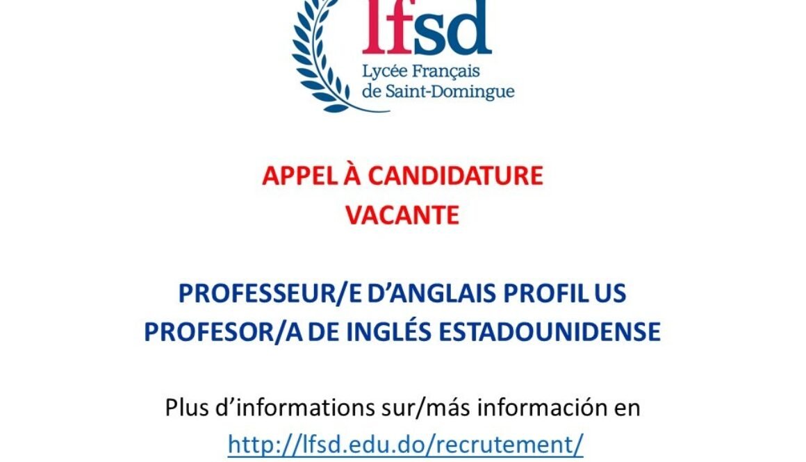 Appel a Candidature - Prof anglais Profil US