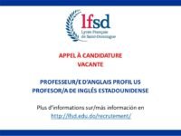 Appel a Candidature - Prof anglais Profil US