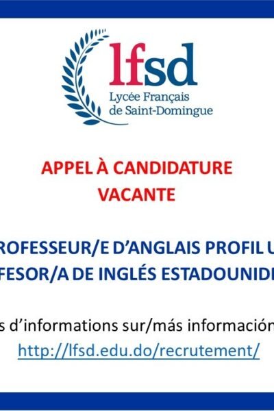 Appel a Candidature - Prof anglais Profil US