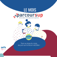 Visuel réseaux sociaux __ Mois Parcoursup _Tes propositions d'admission_ AGORA Monde - juin 2023